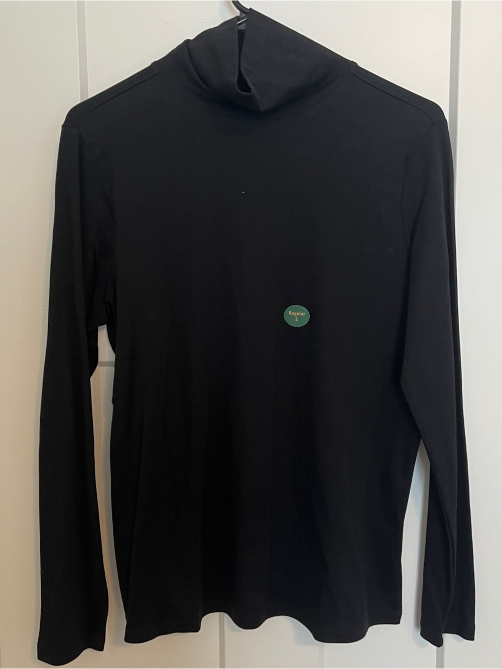 L.L. Bean Black Long Sleeve Turtleneck Top size large NWT cotton